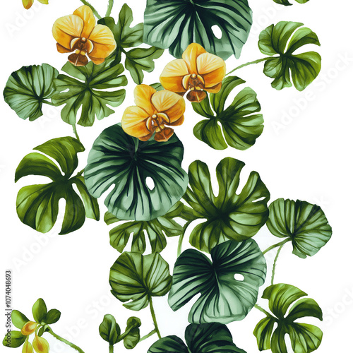 Tropical Foliage and Orchids