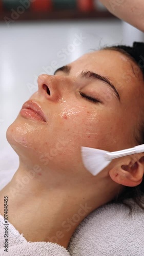 Relaxing facial treatment at a spa for glowing skin rejuvenation
