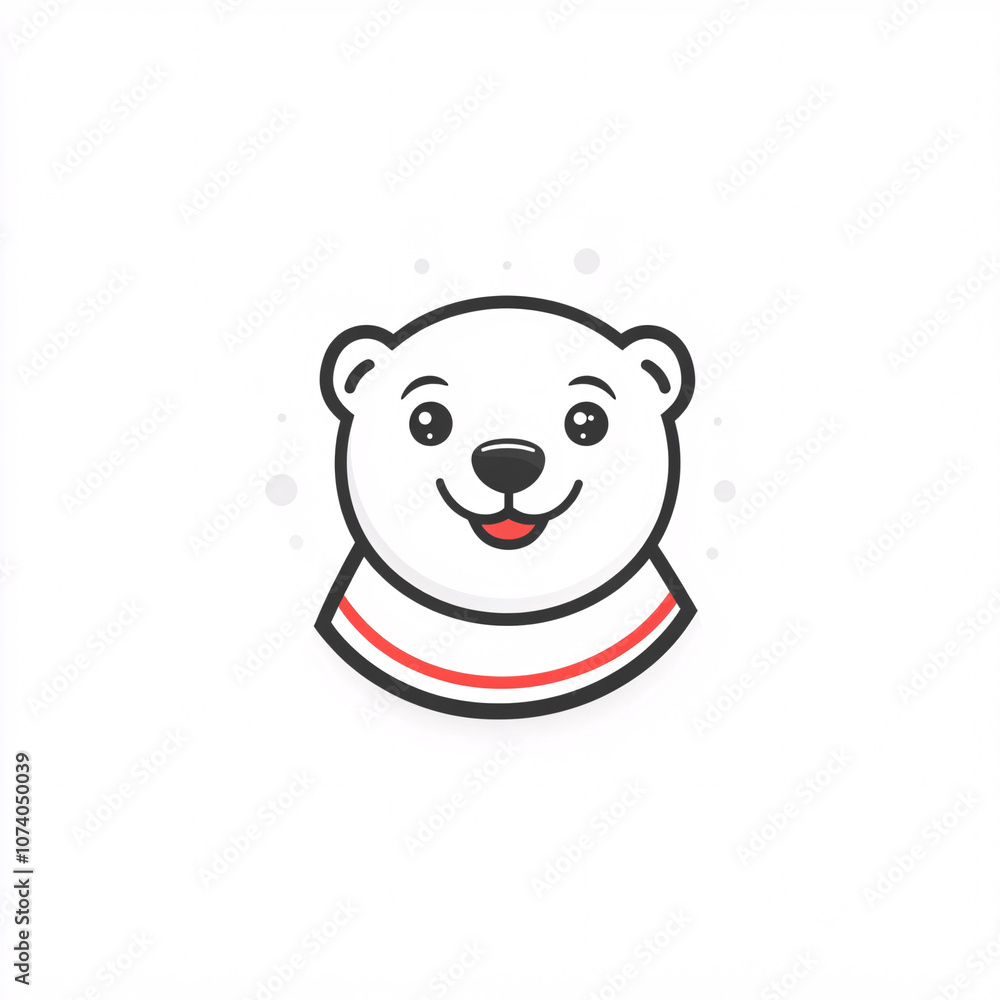 A cute and friendly cartoon polar bear character, featuring a joyful expression and simple design elements. A cute and friendly cartoon polar bear character, featuring a joyful expression and simple design elements.