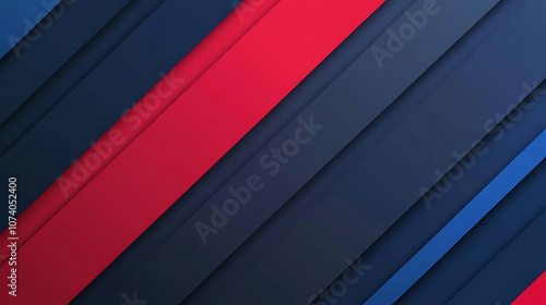 Red, white and blue vector background with flowing lines