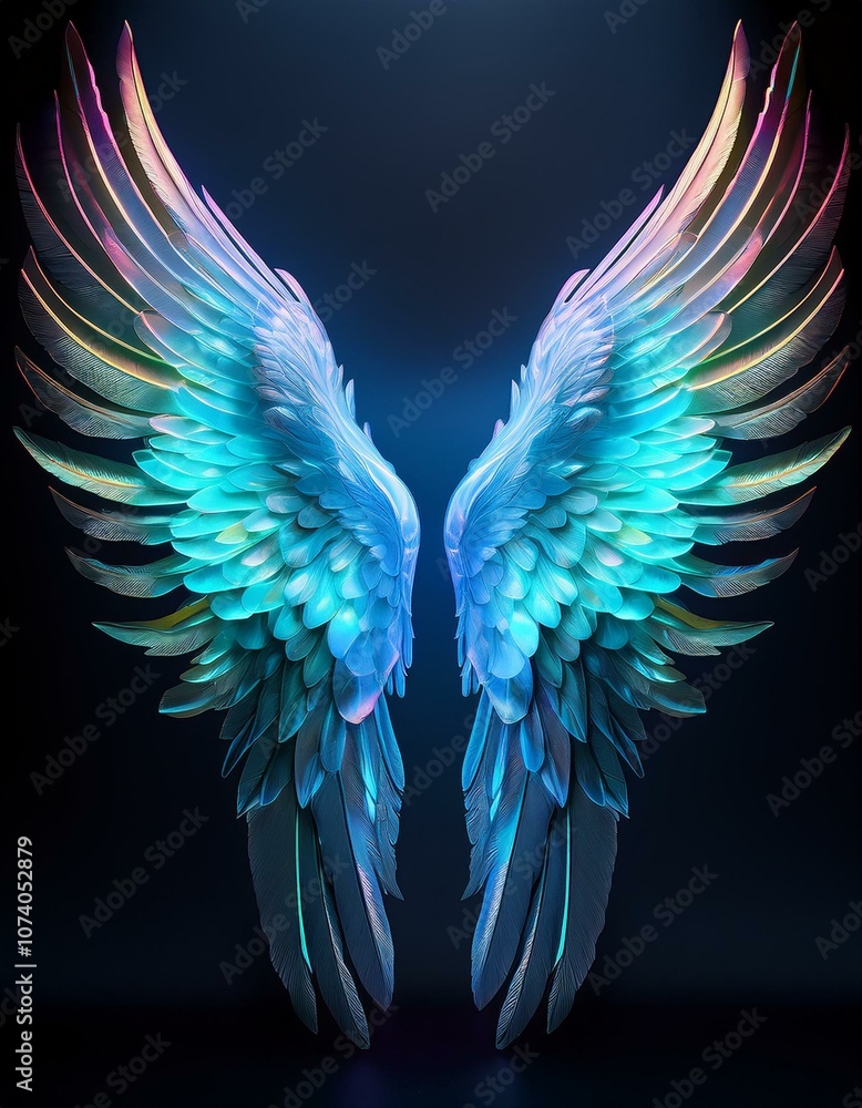 Obraz premium angel wings on dark background