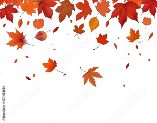 Wallpaper Mural Autumn Leaves Falling Isolated Torontodigital.ca