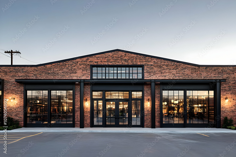 Neighborhood Real Estate Image - A modern brick building with large windows, serving as a commercial space. Neighborhood Real Estate Image - A modern brick building with large windows, serving as a commercial space.