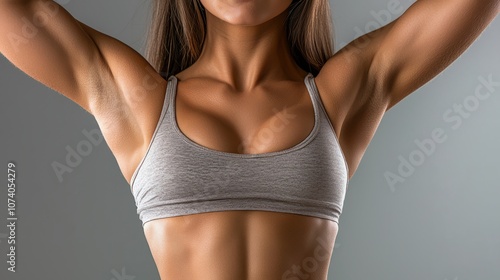 Fit Woman Showing Strong Upper Body Muscles