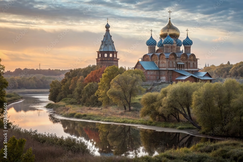 Captivating Double Exposure of Kazan Church in Kolomenskoye, Blending Nature and Architecture for a Unique Artistic Perspective Captivating Double Exposure of Kazan Church in Kolomenskoye, Blending Nature and Architecture for a Unique Artistic Perspective