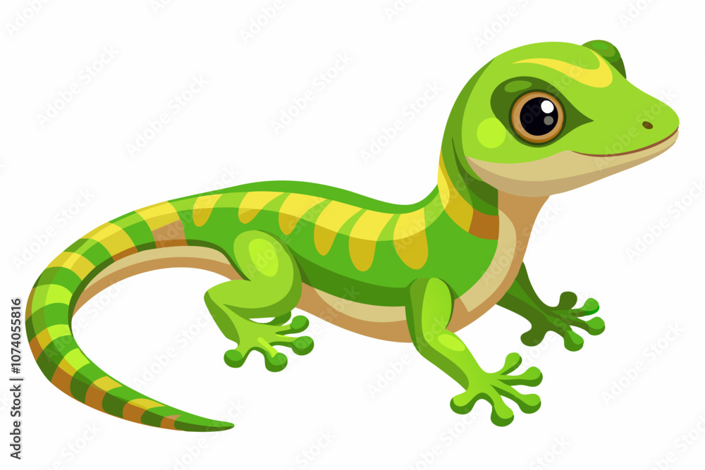 Fototapeta premium Madagascar day gecko on white background vector illustration