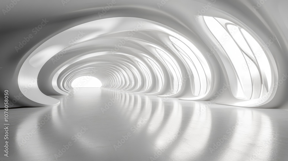 Abstract contemporary architectural background featuring a spacious vacant interior 3D visualization Abstract contemporary architectural background featuring a spacious vacant interior 3D visualization