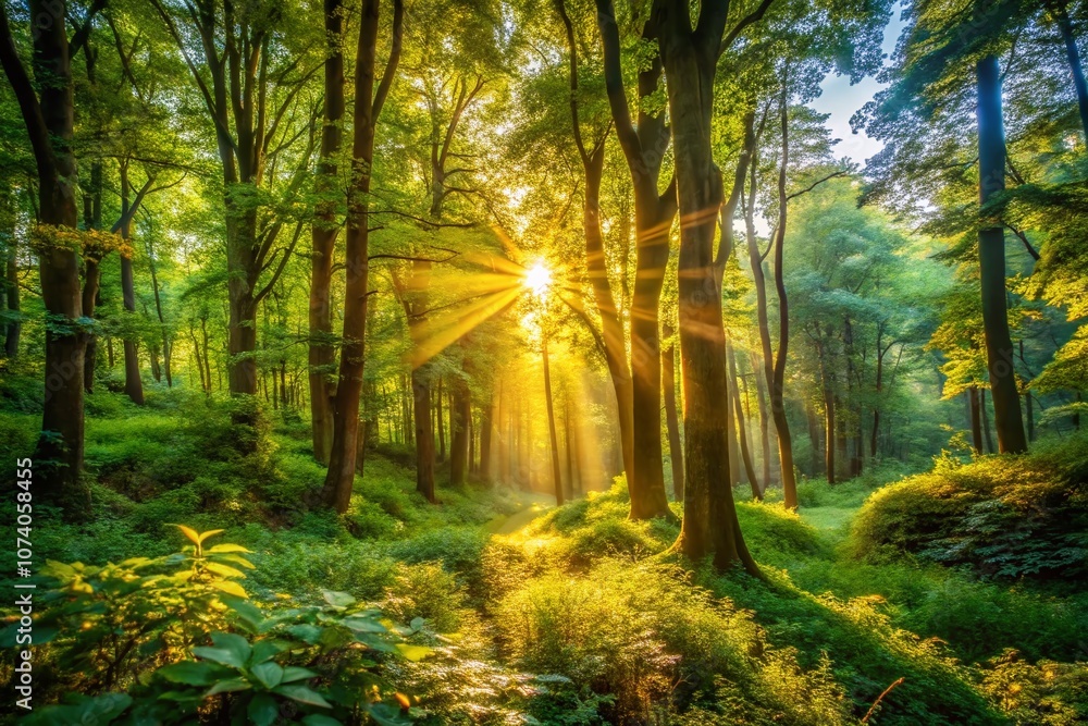 Captivating Forest Landscape Illuminated by Sun Rays - A Serene and Enchanting Banner for Nature Lovers and Outdoor Enthusiasts Captivating Forest Landscape Illuminated by Sun Rays - A Serene and Enchanting Banner for Nature Lovers and Outdoor Enthusiasts