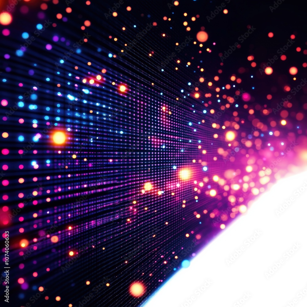 A vibrant digital background with colorful dots and lights creating a cosmic effect. A vibrant digital background with colorful dots and lights creating a cosmic effect.