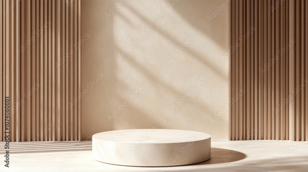 Minimalist abstract background with a pedestal 3D illustration and rendering Minimalist abstract background with a pedestal 3D illustration and rendering