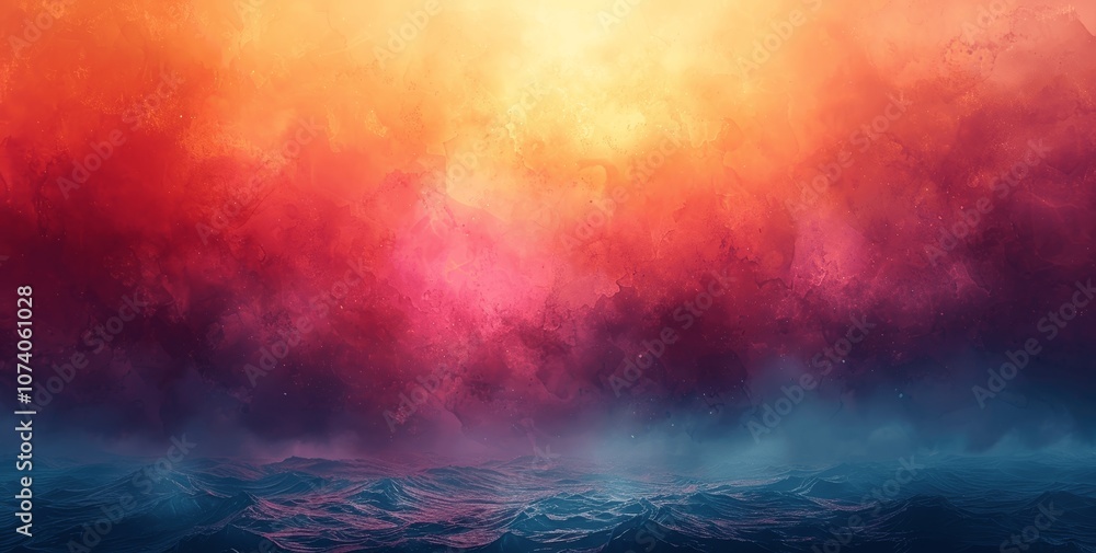 Grainy Retro Gradient Background with Blurred Sunset Iridescent Vintage Effect Grainy Retro Gradient Background with Blurred Sunset Iridescent Vintage Effect