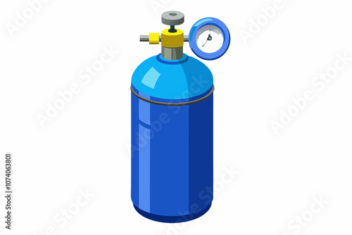 Liquefied oxygen industrial gas cylinder vector illustration