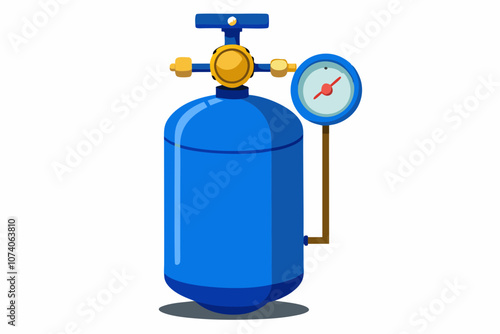Liquefied oxygen industrial gas cylinder vector illustration