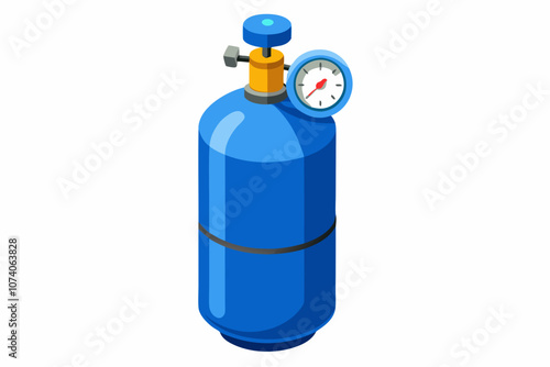 Liquefied oxygen industrial gas cylinder vector illustration