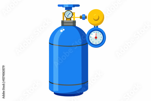 Liquefied oxygen industrial gas cylinder vector illustration