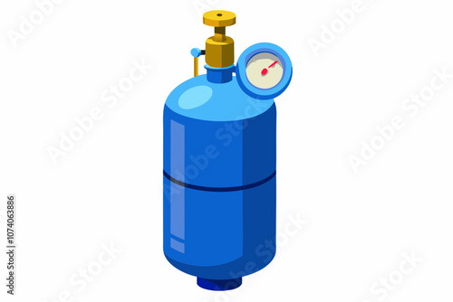 Liquefied oxygen industrial gas cylinder vector illustration