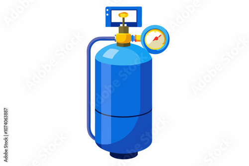 Liquefied oxygen industrial gas cylinder vector illustration