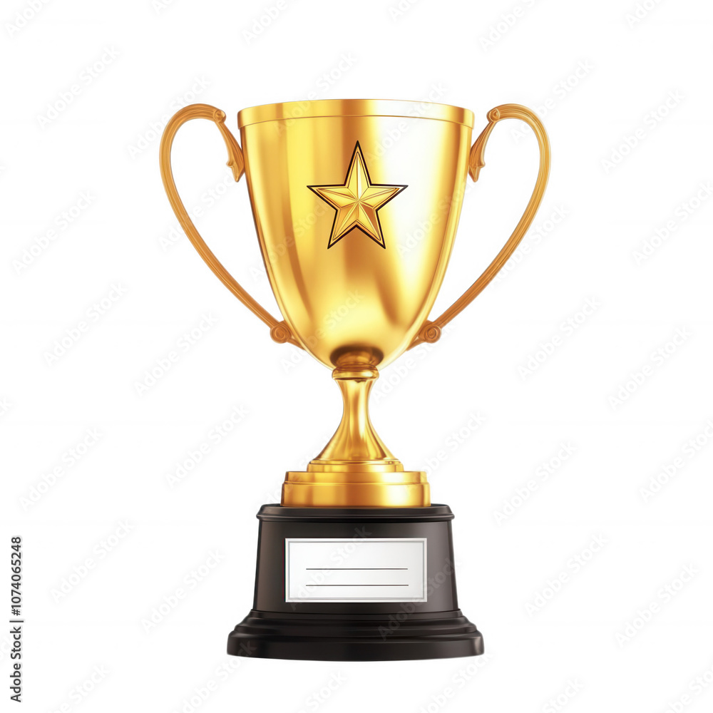 Trophy with star, white isolate background Trophy with star, white isolate background