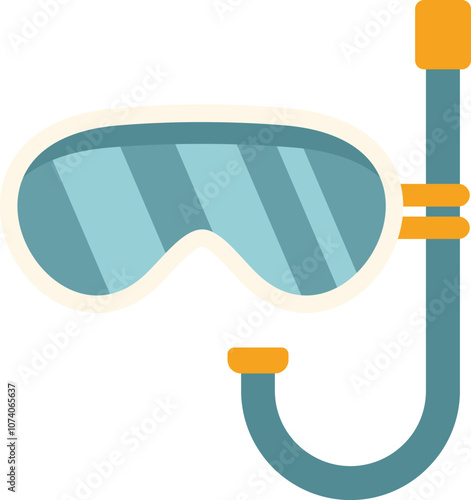 Diving mask and snorkel allowing you to see and breathe underwater for diving and snorkeling