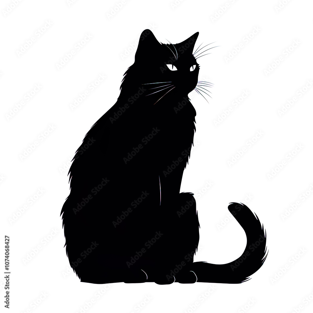 Fototapeta premium black cat silhouette