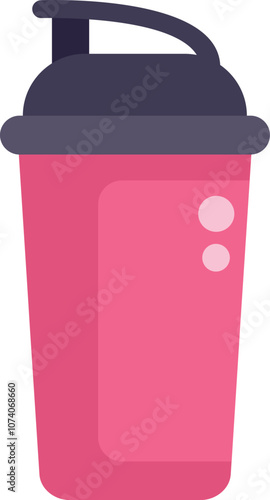 Pink shaker bottle for preparing protein shakes, representing a healthy lifestyle and fitness goals