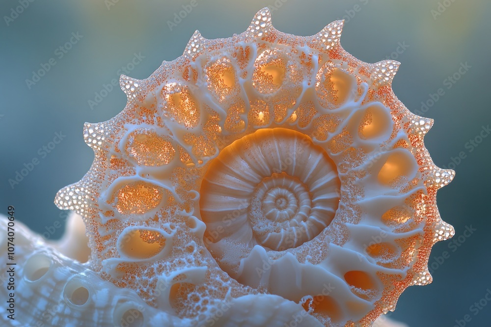 Close-Up of a Shell with a Spiral Pattern Close-Up of a Shell with a Spiral Pattern