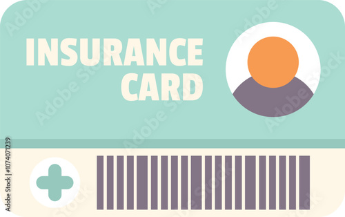 Medical insurance card with barcode representing healthcare coverage, patient access to medical services, and financial protection