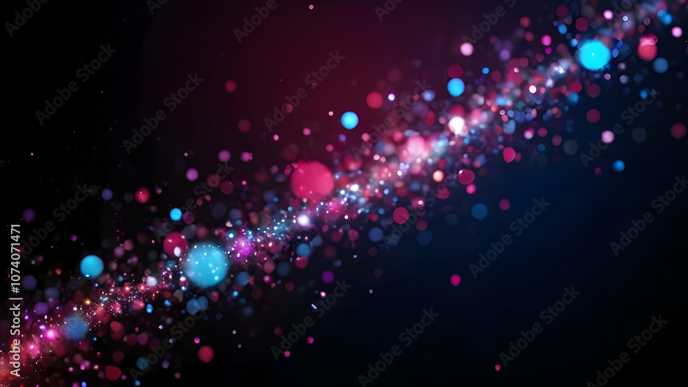 Colorful bokeh lights with a neon pink, blue, and red blur on a dark background. Colorful bokeh lights with a neon pink, blue, and red blur on a dark background.