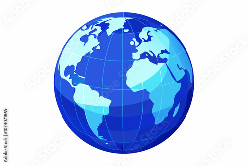 Blue globe isolated on white background