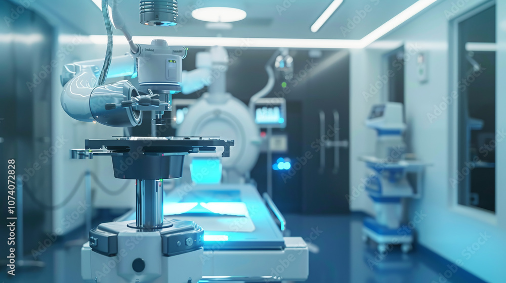 Modern Surgical Room With Advanced Robotic Assistance and State-Of-The-Art Medical Technology in a Well-Lit Facility Modern Surgical Room With Advanced Robotic Assistance and State-Of-The-Art Medical Technology in a Well-Lit Facility