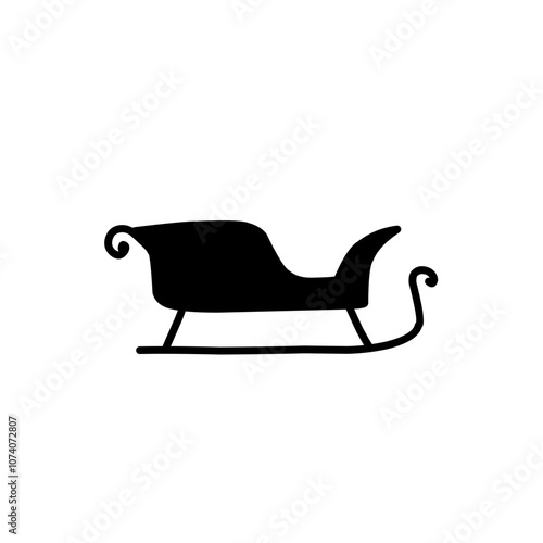 Santa's sleigh silhouette icon