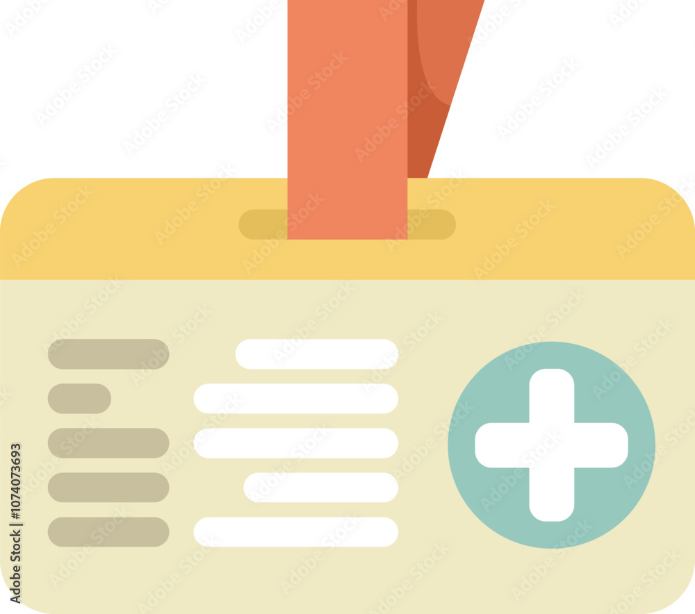 Obraz premium Medical id card with cross showing healthcare and doctor