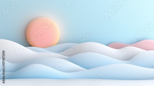Create a serene pastel notebook design featuring a minimal pattern inspired by tranquil landscapes