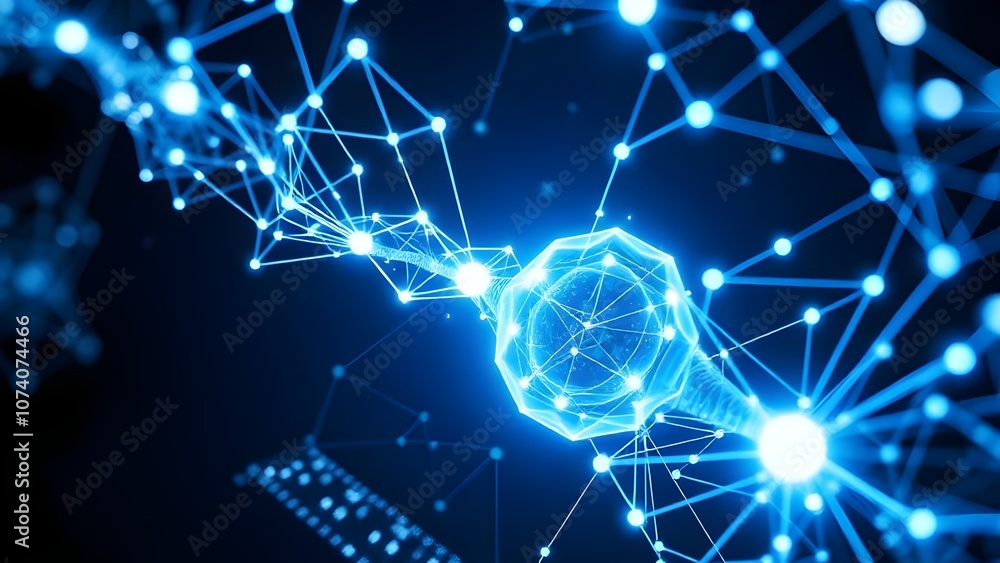 Obraz premium Artificial Intelligence Network Connections Digital Technology Interface