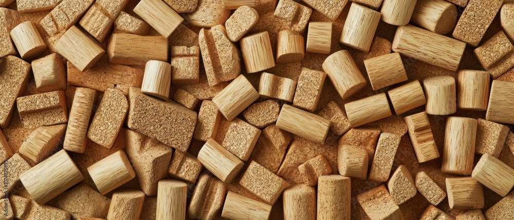 A collection of wooden blocks arranged on a flat surface. A collection of wooden blocks arranged on a flat surface.