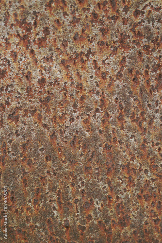 Texture or background of the walls of rusted steel sheets are an orange color, very dark and abstract.