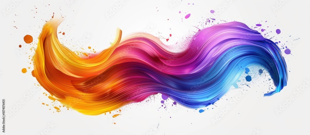 Abstract Colorful Swirling Paint with Splashes