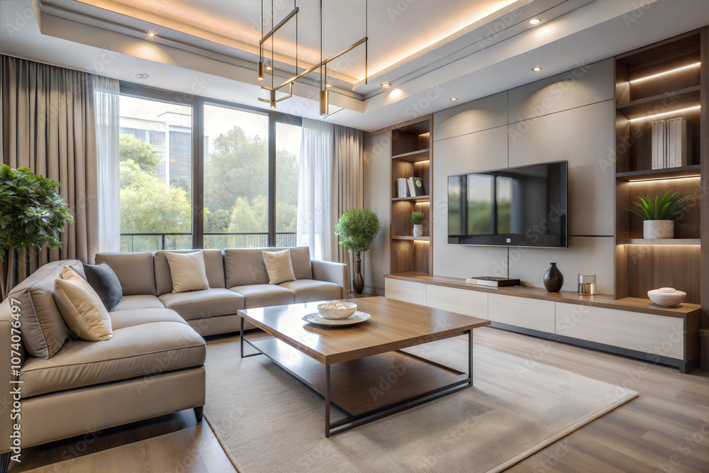Modern Living Room with Neutral Colors Modern Living Room with Neutral Colors