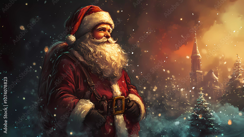 Santa Claus , colored background, with 2/3 of the image available for text placement Generative AI
Santa Claus , colored background, with 2/3 of the image available for text placement Generative AI