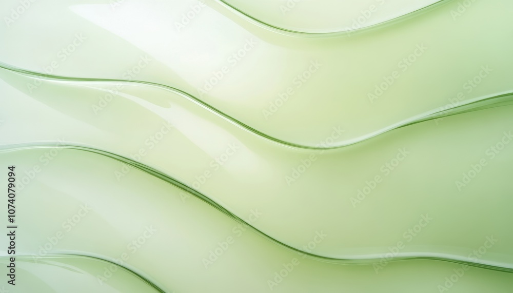 Obraz premium Abstract Green Liquid with Curved Lines