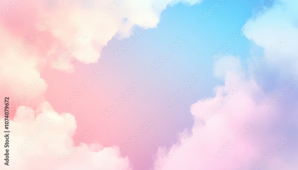 Soft Pastel Clouds with a Gradient Sky Background