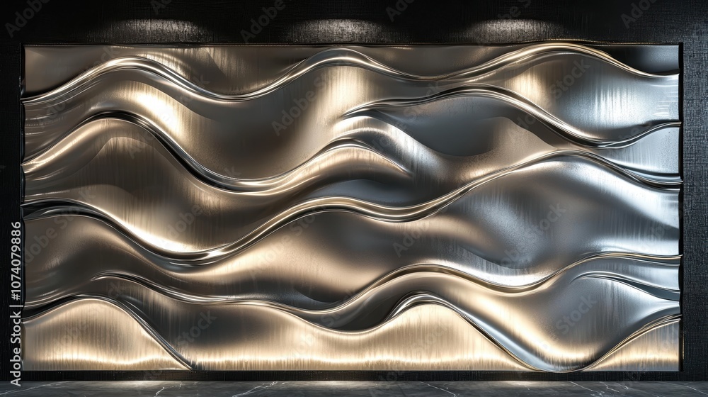 Decorative Wall Design Featuring Stylish Wavy Patterns with Soft Lighting in a Modern Interior Setting for Contemporary Home and Office Spaces Decorative Wall Design Featuring Stylish Wavy Patterns with Soft Lighting in a Modern Interior Setting for Contemporary Home and Office Spaces