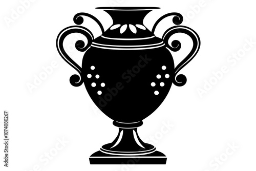 urn vector silhouette with white background