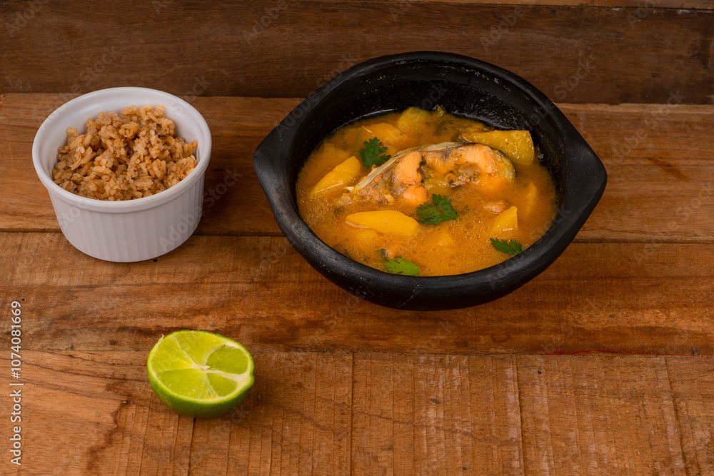 Sancocho soup typical Colombian fish food Sancocho soup typical Colombian fish food