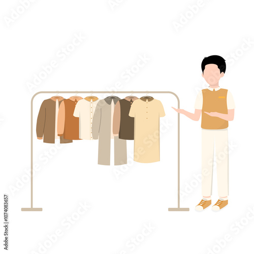 Man Selling Clothes in Fashion Shop