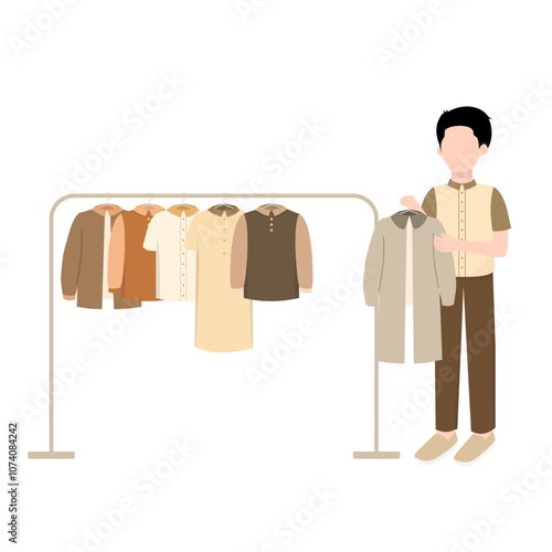 Man Sell Clothes in Fashion Store