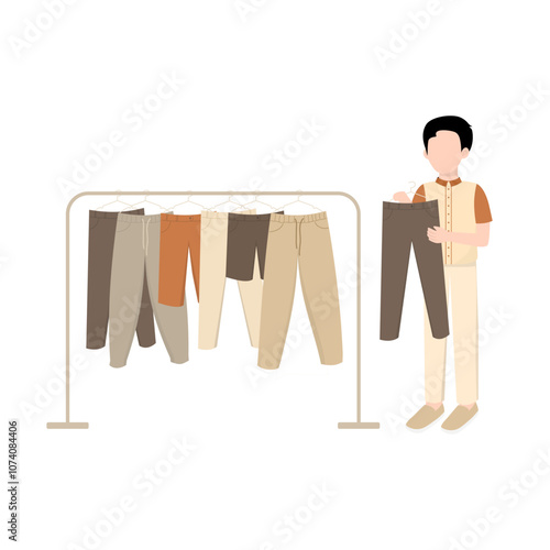 Man Sell Preloved Clothes in Fashion Store