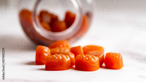 Bright and Airy Photo of Edible Gummies for Hair, Skin, and Nails