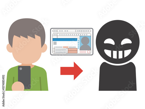 個人情報を入手する悪人のイラスト