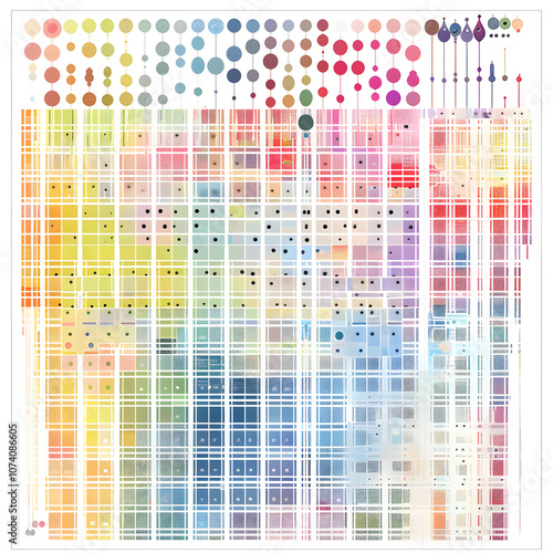 Color-Coded Machine Learning Dataset Visualization and Corresponding Scatter Diagram photo